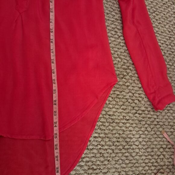 *Final Price* Cotton Express blouse women's medium M red office career formal - Picture 10 of 10